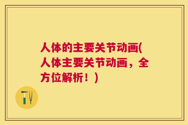 人体的主要关节动画(人体主要关节动画,全方位解析!)