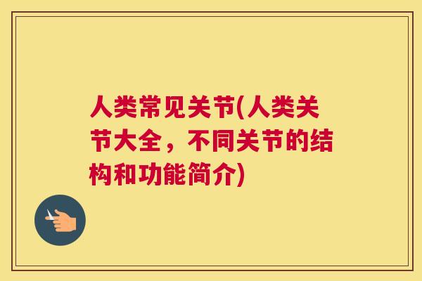 人类常见关节(人类关节大全,不同关节的结构和功能简介) 人类常见关节(人类关节大全,不同关节的结构和功能简介)