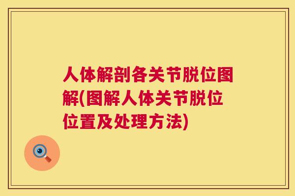 人体解剖各关节脱位图解(图解人体关节脱位位置及处理方法)