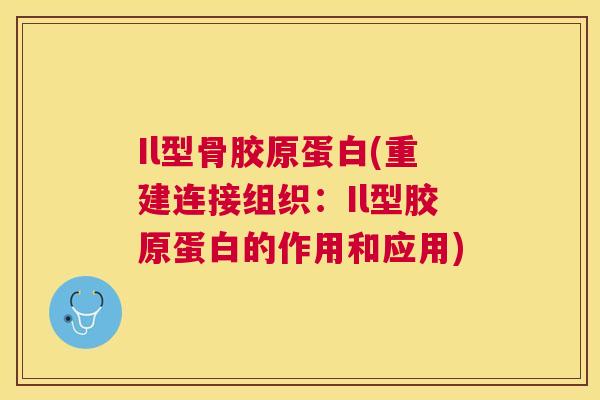 Il型骨胶原蛋白(重建连接组织:Il型胶原蛋白的作用和应用)