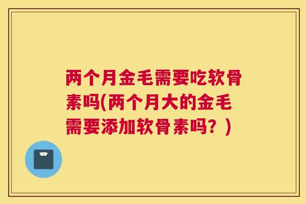 两个月金毛需要吃软骨素吗(两个月大的金毛需要添加软骨素吗？)