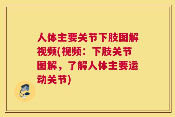 人体主要关节下肢图解视频(视频：下肢关节图解，了解人体主要运动关节)