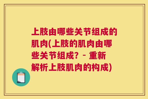 上肢由哪些关节组成的肌肉(上肢的肌肉由哪些关节组成?- 重新解析上肢肌肉的构成)
