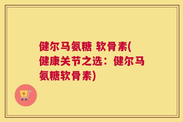 健尔马氨糖 软骨素(健康关节之选：健尔马氨糖软骨素)