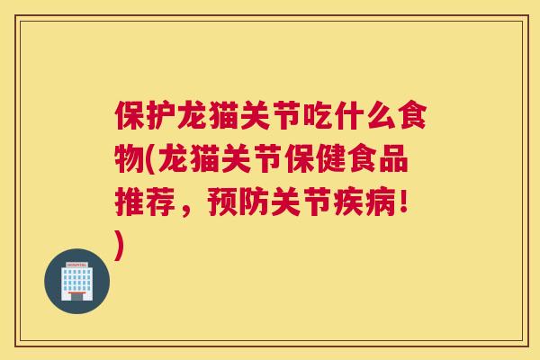 保护龙猫关节吃什么食物(龙猫关节保健食品推荐,预防关节疾病!)