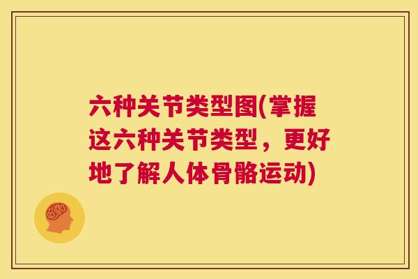 六种关节类型图(掌握这六种关节类型,更好地了解人体骨骼运动)