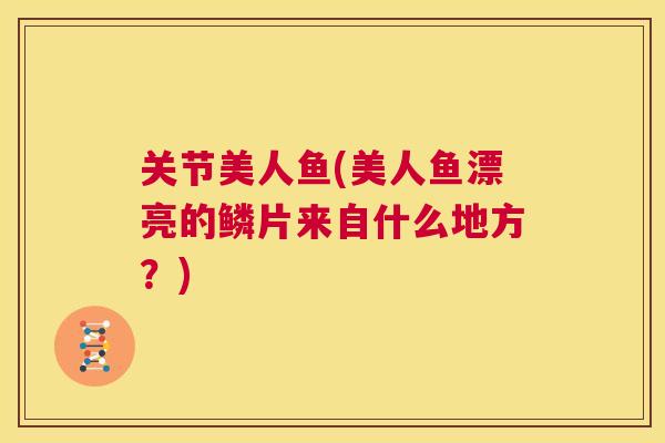 关节美人鱼(美人鱼漂亮的鳞片来自什么地方？)