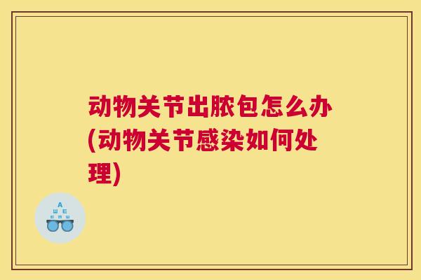动物关节出脓包怎么办(动物关节感染如何处理)
