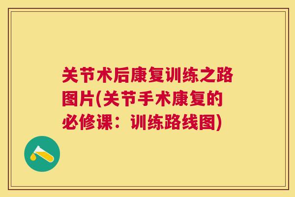 关节术后康复训练之路图片(关节手术康复的必修课：训练路线图)