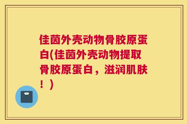 佳茵外壳动物骨胶原蛋白(佳茵外壳动物提取骨胶原蛋白,滋润!) 佳茵外壳动物骨胶原蛋白(佳茵外壳动物提取骨胶原蛋白,滋润!)