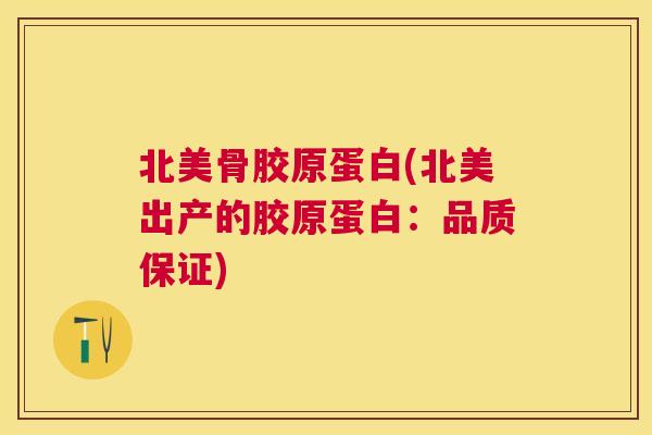 北美骨胶原蛋白(北美出产的胶原蛋白：品质保证)
