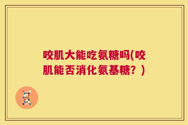 咬肌大能吃氨糖吗(咬肌能否消化氨基糖?) 咬肌大能吃氨糖吗(咬肌能否消化氨基糖?)