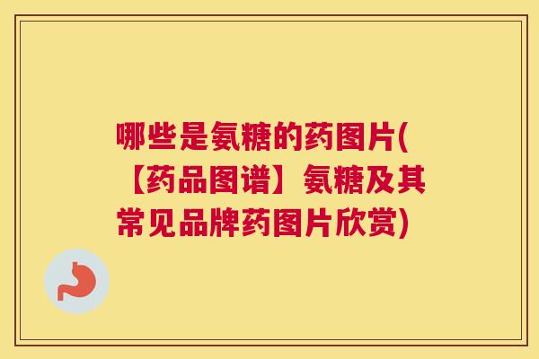 哪些是氨糖的药图片(【药品图谱】氨糖及其常见品牌药图片欣赏)