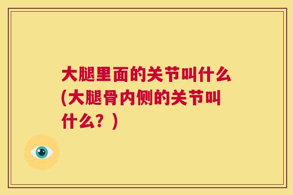 大腿里面的关节叫什么(大腿骨内侧的关节叫什么?)