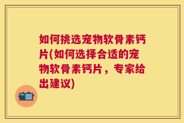 如何挑选宠物软骨素钙片(如何选择合适的宠物软骨素钙片，专家给出建议)