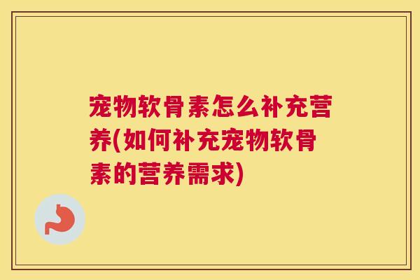 宠物软骨素怎么补充营养(如何补充宠物软骨素的营养需求)