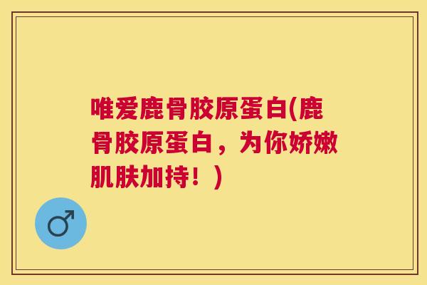 唯爱鹿骨胶原蛋白(鹿骨胶原蛋白，为你娇嫩肌肤加持！)