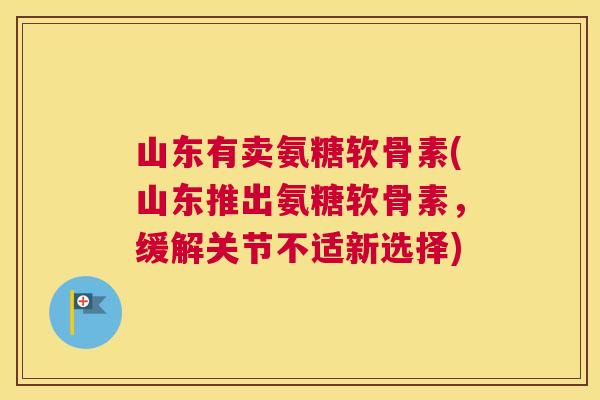 山东有卖氨糖软骨素(山东推出氨糖软骨素,缓解关节不适新选择)