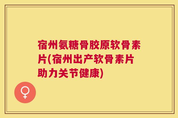 宿州氨糖骨胶原软骨素片(宿州出产软骨素片助力关节健康)