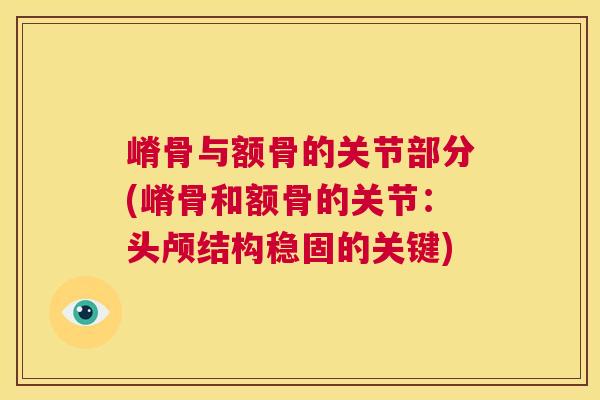 嵴骨与额骨的关节部分(嵴骨和额骨的关节:头颅结构稳固的关键)