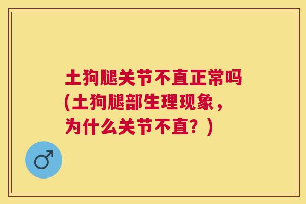土狗腿关节不直正常吗(土狗腿部生理现象,为什么关节不直?)