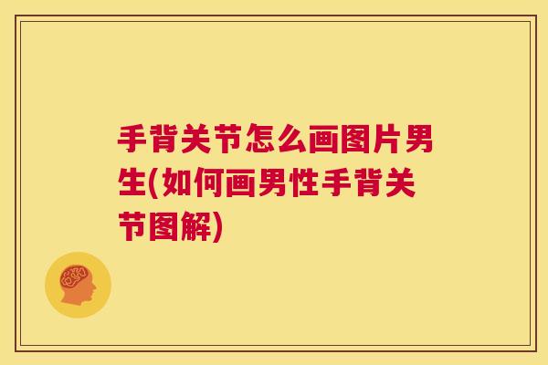 手背关节怎么画图片男生(如何画男性手背关节图解)