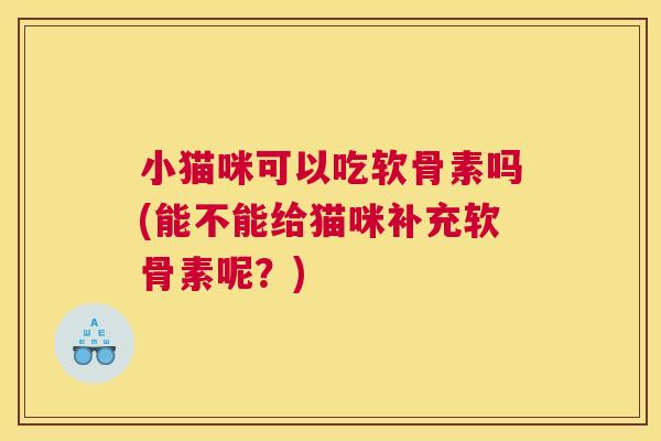 小猫咪可以吃软骨素吗(能不能给猫咪补充软骨素呢?)