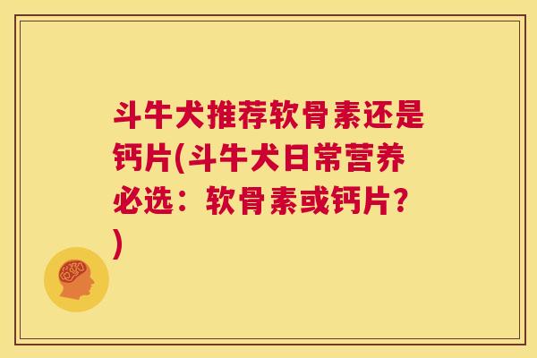 斗牛犬推荐软骨素还是钙片(斗牛犬日常营养必选:软骨素或钙片?)