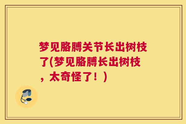 梦见胳膊关节长出树枝了(梦见胳膊长出树枝,太奇怪了!) 梦见胳膊关节长出树枝了(梦见胳膊长出树枝,太奇怪了!)