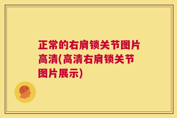 正常的右肩锁关节图片高清(高清右肩锁关节图片展示)
