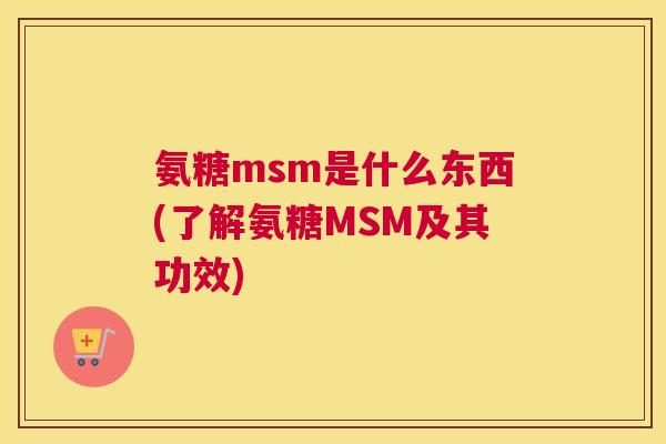 氨糖msm是什么东西(了解氨糖MSM及其功效)