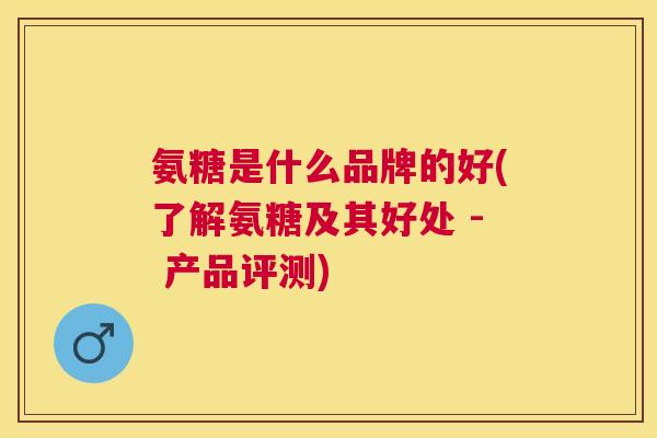 氨糖是什么品牌的好(了解氨糖及其好处 - 产品评测)