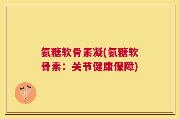 氨糖软骨素凝(氨糖软骨素:关节健康保障)