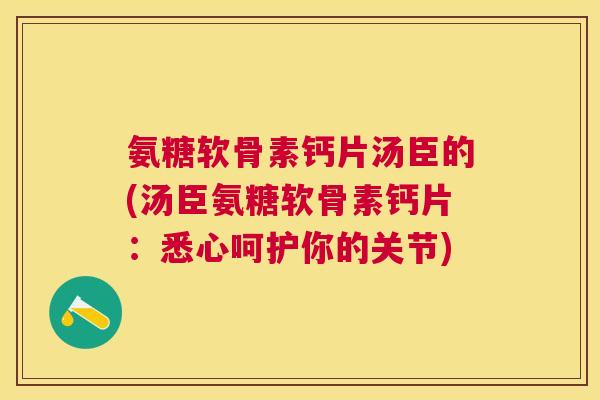 氨糖软骨素钙片汤臣的(汤臣氨糖软骨素钙片:悉心呵护你的关节) 氨糖软骨素钙片汤臣的(汤臣氨糖软骨素钙片:悉心呵护你的关节)