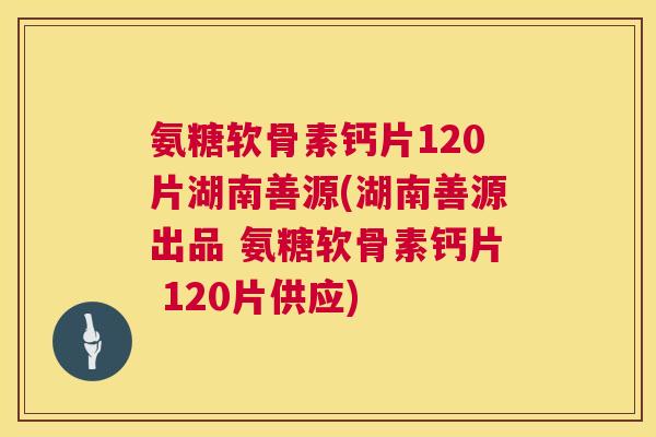 氨糖软骨素钙片120片湖南善源(湖南善源出品 氨糖软骨素钙片 120片供应)