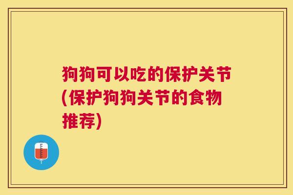 狗狗可以吃的保护关节(保护狗狗关节的食物推荐)