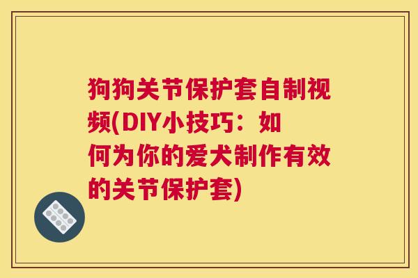 狗狗关节保护套自制视频(DIY小技巧:如何为你的爱犬制作有效的关节保护套) 狗狗关节保护套自制视频(DIY小技巧:如何为你的爱犬制作有效的关节保护套)