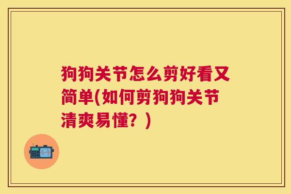 狗狗关节怎么剪好看又简单(如何剪狗狗关节清爽易懂?)