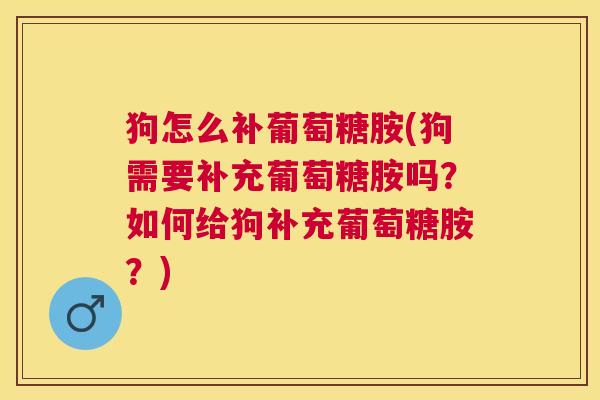 狗怎么补葡萄糖胺(狗需要补充葡萄糖胺吗？如何给狗补充葡萄糖胺？)