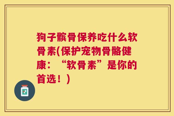 狗子髌骨保养吃什么软骨素(保护宠物骨骼健康：“软骨素”是你的首选！)