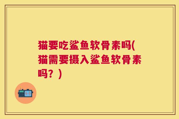 猫要吃鲨鱼软骨素吗(猫需要摄入鲨鱼软骨素吗?)