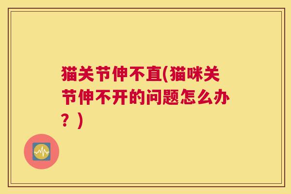 猫关节伸不直(猫咪关节伸不开的问题怎么办？)