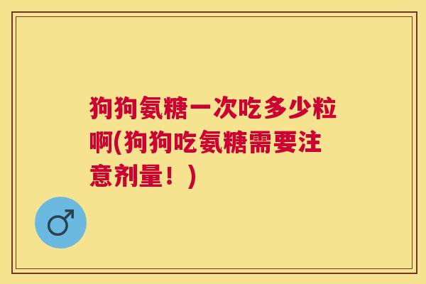 狗狗氨糖一次吃多少粒啊(狗狗吃氨糖需要注意剂量!)