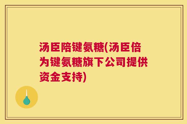 汤臣陪键氨糖(汤臣倍为键氨糖旗下公司提供资金支持)