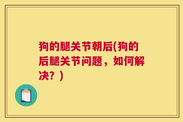 狗的腿关节朝后(狗的后腿关节问题，如何解决？)