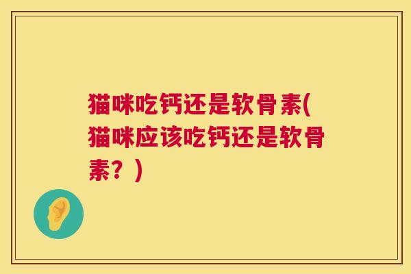 猫咪吃钙还是软骨素(猫咪应该吃钙还是软骨素?) 猫咪吃钙还是软骨素(猫咪应该吃钙还是软骨素?)