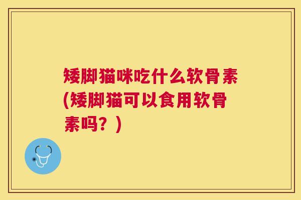 矮脚猫咪吃什么软骨素(矮脚猫可以食用软骨素吗?)