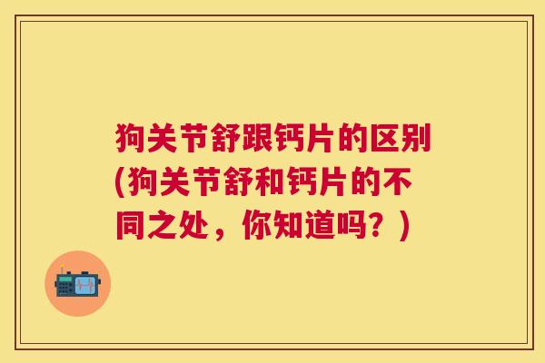 狗关节舒跟钙片的区别(狗关节舒和钙片的不同之处，你知道吗？)