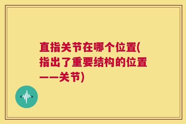 直指关节在哪个位置(指出了重要结构的位置——关节)