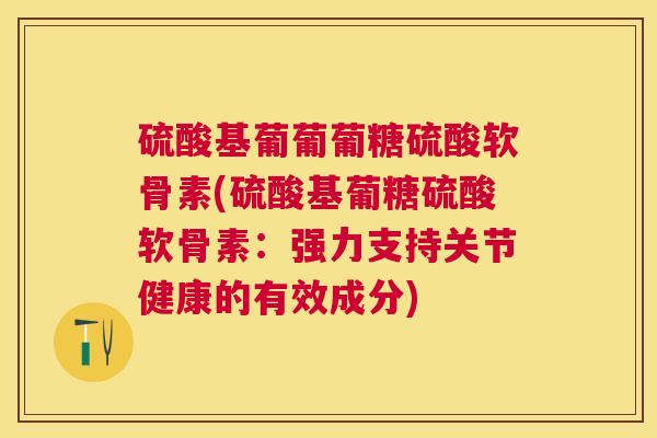硫酸基葡葡葡糖硫酸软骨素(硫酸基葡糖硫酸软骨素:强力支持关节健康的有效成分)
